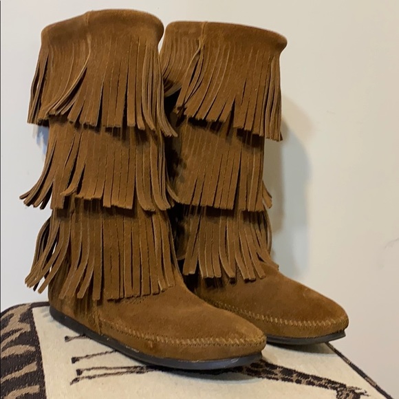 fringe moccasin boots